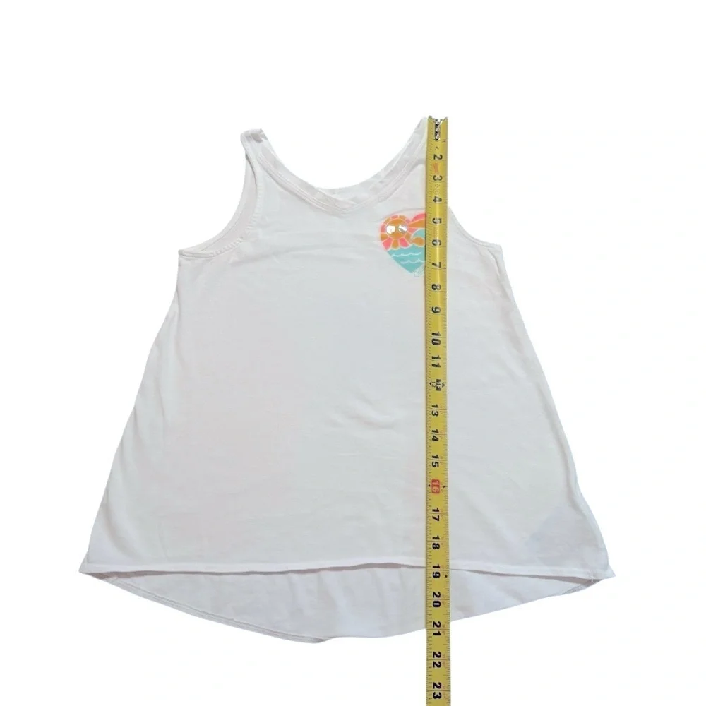 Old Navy|Kids Girls| White Graphic V-Neck A-Line Tank-Size 8 years